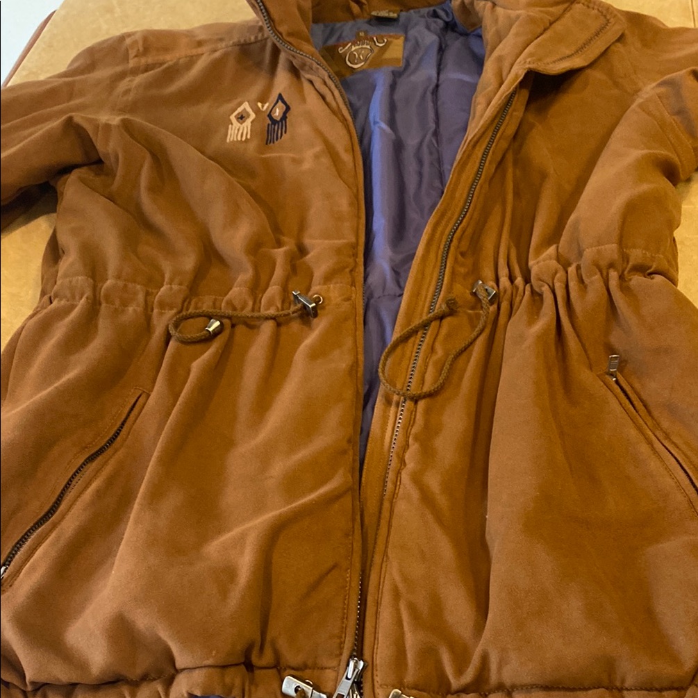 Sunice Blue And Brown Embroidered Jacket